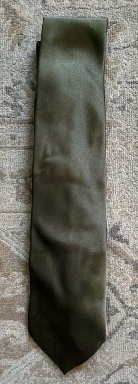 Dolce & Gabbana Olive Green Solid Satin Silk Men's Necktie